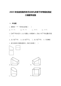 2025年安徽省滁州市天长市九年级下中考模拟测试三模数学试题（含答案解析）