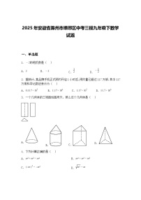 2025年安徽省滁州市琅琊区中考三模九年级下数学试题（含答案解析）