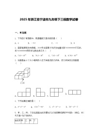 2025年浙江省宁波市九年级下三模数学试卷（含答案解析）