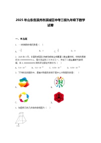 2025年山东省滨州市滨城区中考三模九年级下数学试卷（含答案解析）