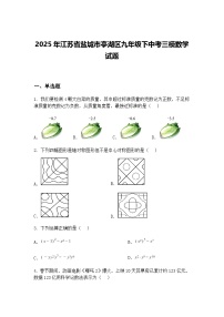 2025年江苏省盐城市亭湖区九年级下中考三模数学试题（含答案解析）