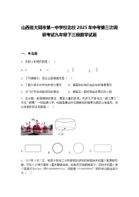 山西省大同市第一中学校北校2025年中考第三次调研考试九年级下三模数学试题（含答案解析）