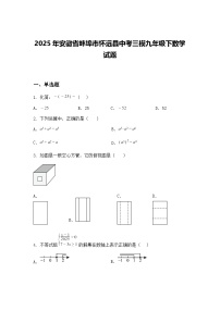 2025年安徽省蚌埠市怀远县中考三模九年级下数学试题（含答案解析）