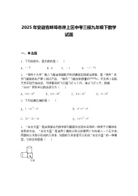 2025年安徽省蚌埠市淮上区中考三模九年级下数学试题（含答案解析）