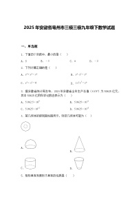 2025年安徽省亳州市三模三模九年级下数学试题（含答案解析）