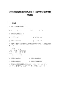 2025年安徽省滁州市九年级下5月中考三模联考数学试题（含答案解析）