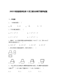 2025年安徽省淮北市5月三模九年级下数学试题（含答案解析）