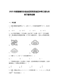 2025年新疆维吾尔自治区阿克苏地区中考三模九年级下数学试卷（含答案解析）