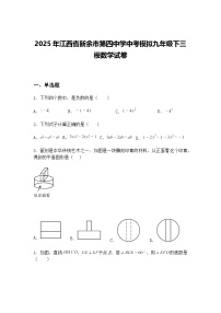 2025年江西省新余市第四中学中考模拟九年级下三模数学试卷（含答案解析）