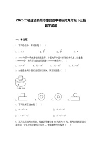 2025年福建省泉州市惠安县中考模拟九年级下三模数学试题（含答案解析）