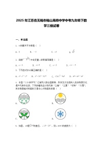 2025年江苏省无锡市锡山高级中学中考九年级下数学三模试卷（含答案解析）