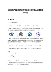 2025年广西壮族自治区玉林市中考三模九年级下数学试题（含答案解析）