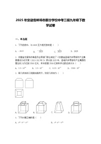 2025年安徽省蚌埠市部分学校中考三模九年级下数学试卷（含答案解析）