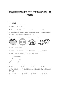 陕西省西安市第三中学2025年中考三模九年级下数学试题（含答案解析）