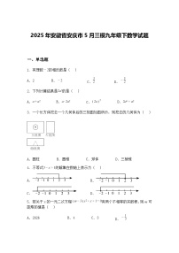 2025年安徽省安庆市5月三模九年级下数学试题（含答案解析）