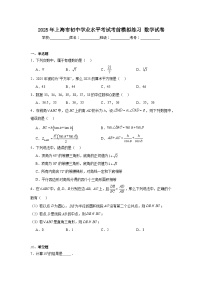 2024-2025学年上海市九年级下学期初中学业水平考试考前模拟练习数学试题