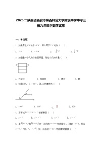 2025年陕西省西安市陕西师范大学附属中学中考三模九年级下数学试卷（含答案解析）