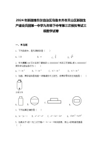 2024年乌鲁木齐市天山区新疆生产建设兵团第一中学九年级下中考三模数学试卷（含答案解析）