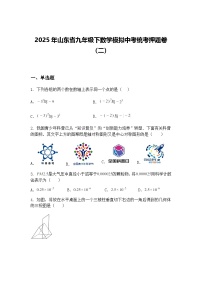 2025年山东省九年级下数学模拟中考统考押题卷（二）（含答案解析）