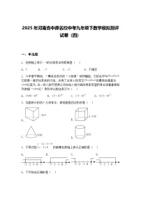 2025年河南省中原名校中考九年级下数学模拟测评试卷（四）（含答案解析）