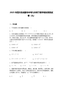 2025年四川省成都市中考九年级下数学模拟预测试卷（九）（含答案解析）
