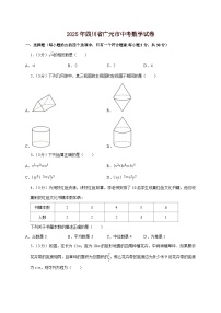 【中考数学】2025年四川省广元市中考适应性模拟试卷（含解析）