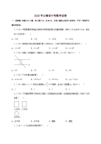 【中考数学】2025年云南省中考适应性模拟试卷（含解析）