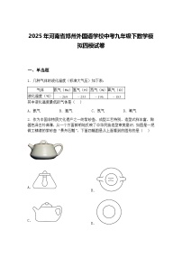 2025年河南省郑州外国语学校中考九年级下数学模拟四模试卷（含答案解析）