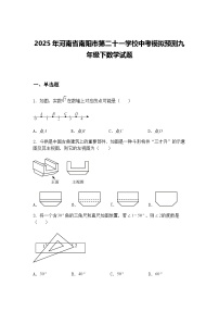 2025年河南省南阳市第二十一学校中考模拟预测九年级下数学试题（含答案解析）