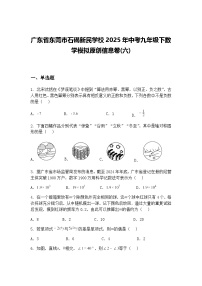 广东省东莞市石碣新民学校2025年中考九年级下数学模拟原创信息卷(六)（含答案解析）
