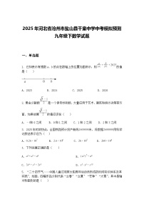 2025年河北省沧州市盐山县千童中学中考模拟预测九年级下数学试题（含答案解析）