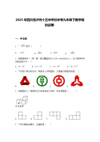 2025年四川省泸州十五中学校中考九年级下数学模拟试卷-（含答案解析）