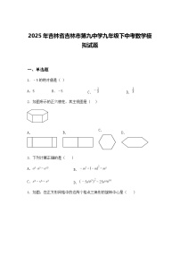 2025年吉林省吉林市第九中学九年级下中考数学模拟试题（含答案解析）