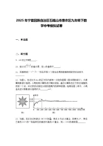 2025年宁夏回族自治区石嘴山市惠农区九年级下数学中考模拟试卷（含答案解析）