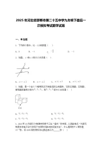 2025年河北省邯郸市第二十五中学九年级下最后一次模拟考试数学试题（含答案解析）