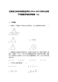 甘肃省兰州市学府致远学校2024-2025学年九年级下学期数学模拟押题卷（七）（含答案解析）