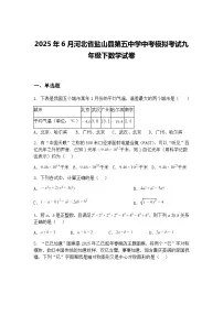 2025年6月河北省盐山县第五中学中考模拟考试九年级下数学试卷（含答案解析）