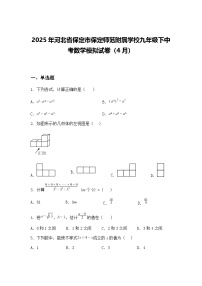 2025年河北省保定市保定师范附属学校九年级下中考数学模拟试卷（4月）（含答案解析）