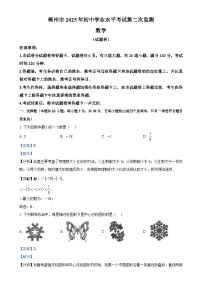 2025年湖南省郴州市初中学业水平考试第二次监测数学试卷（解析版）-A4