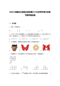 2025年黑龙江省哈尔滨市第六十九中学中考九年级下数学模拟题（含答案解析）
