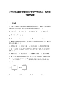 2025年河北省邯郸市部分学校中考模拟五：九年级下数学试卷（含答案解析）