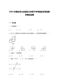 2025年重庆市九龙坡区九年级下中考适应性考试数学模拟试卷（含答案解析）