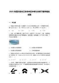 2025年四川省内江市市中区中考九年级下数学模拟试题（含答案解析）
