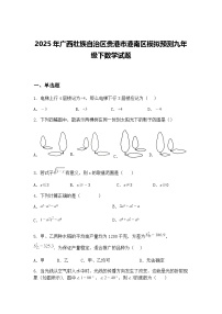 2025年广西壮族自治区贵港市港南区模拟预测九年级下数学试题（含答案解析）