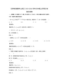 甘肃省张掖市山丹县2025-2026学年九年级上学期月考数学试卷（解析版）