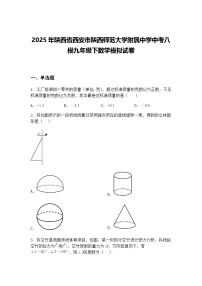 2025年陕西省西安市陕西师范大学附属中学中考八模九年级下数学模拟试卷（含答案解析）