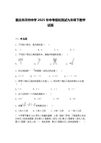 重庆市开州中学2025年中考模拟测试九年级下数学试题（含答案解析）