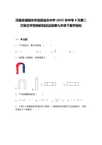 河南省信阳市淮滨县城关中学2025年中考4月第二次联合学情调研测试试题卷九年级下数学模拟（含答案解析）