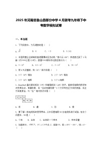 2025年河南省鲁山县部分中学4月联考九年级下中考数学模拟试卷（含答案解析）