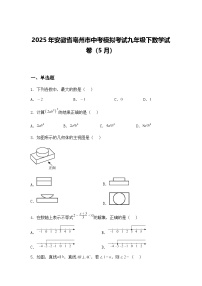 2025年安徽省亳州市中考模拟考试九年级下数学试卷（5月）（含答案解析）